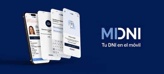Aplicación MiDNI para llevar el Documento Nacional de Identidad en el móvil y realizar procesos de identificación digital de forma segura.